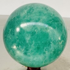 4420G Natural green fluorite Quartz Sphere Crystal Energy Ball Reiki Healing picture