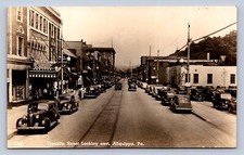 J95/ Aliquippa Pennsylvania RPPC Postcard c1940s Franklin St Stores  19 picture