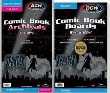 100 BCW Current Modern 2-Mil Mylar Archival's Comic Bags +100 BCW Modern Boards picture