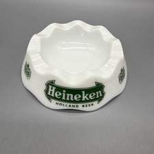 Vintage Heineken Holland Beer Barware Milk Glass Ashtray OPALEX Made In France picture