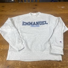 Emmanuel College Vintage Gray Champion, Reverse, Weave Size Medium picture