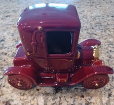 Vtg Metlox Poppytrail Burgundy Motel T Car Planter Gold Trim Original Label USA picture