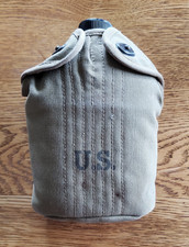Vintage US Military Aluminum Canteen w/Canvas Cover - Dated 1943 picture
