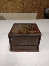 Antique Rit Dyes General Store Metal Advertising Display 3 Drawer Cabinet picture