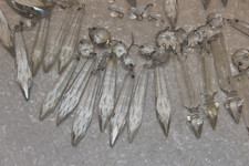 59 Vintage Chandelier Crystal Prisms Drops Octagons Lamp Parts Restoration Lot picture