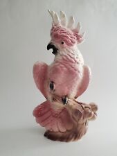 Vintage William Maddux California Pottery?? pink cockatoo tree branch planter picture