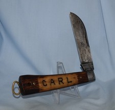 RARE VINTAGE MILLER BROS BONE LARGE ROPE KNIFE 1863-1926 