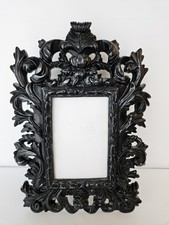 Black Baroque, Rococo,  Gothic Carved Resin Picture Frame Tabletop 11