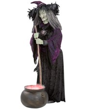 Gemmy Life-Size Animated Cauldron Witch 2008 Halloween Animatronic READ DESC picture