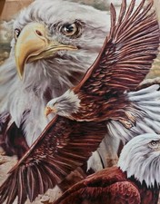 Carpet/wall decoration with eagle motif 118 x 162 cm carpet to feel good picture