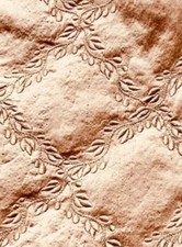 Scalamandré Vintage Quilted Dupioni Silk Fabric Pink/ Gold Leaf  Embroidered picture