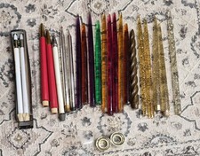 Vintage MCM Lucite Gold SilverFlake Taper Candles ,Easy Lite Candles Christmas picture