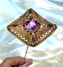 Antique Victorian Jeweled Hatpin 12