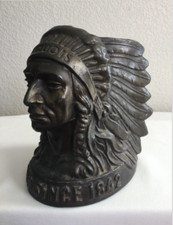 Rare Iroquois Beer Indian Head Beer Advertising Metal Figure 6