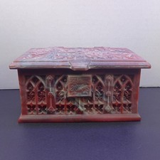Vintage Incolay Gothic Cathedral Design Stone Lidded Hinged Box picture