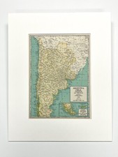 Vintage Map of ARGENTINA, CHILE, PARAGUAY, URUGUAY - Geographical Pub. Co. 1942 picture