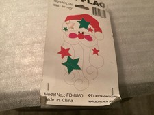 Vintage Santa Face Fun Flag 100% Nylon 30” X 50” And It’s Original  Packaging  picture