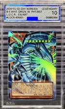 YuGiOh Korean White Beast Blue-Eyes Dragon Over Frame AGS 10 Legendary GEM MINT picture