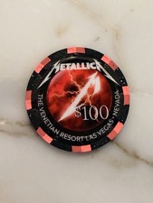 🔥 METALLICA – THE VENETIAN LAS VEGAS – $100 COLLECTIBLE CASINO CHIP 🔥 picture