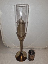 Disneyland Paris Champagne Flute Glass GOLD Sleeping Beauty Castle With Cork. picture
