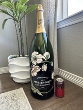 1988 Perrier Jouet Champagne 9 Ltr Handpainted Store Display Bottle EMPTY 26”H  picture