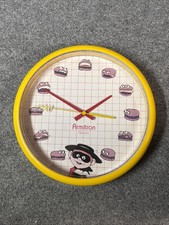 Vintage McDonald’s wall clock 1980’s Retro 10” Hamburglar Armitron Quartz Yellow picture
