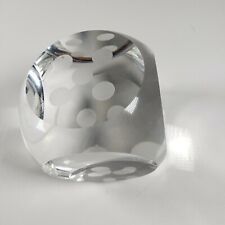 Crystal Die Fifth Avenue (Dice) Clear with Etched Circles Paperweight Small Chip picture