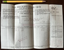 1915 LONG BEACH CALIFORNIA PROPERTY TAX COLLECTOR BILL FIRST NATIONAL BANK picture