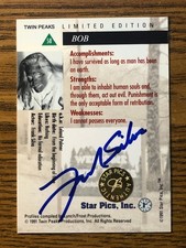 1991 Star Pics Twin Peaks FRANK SILVA Killer Bob Autographed card VERY RARE picture
