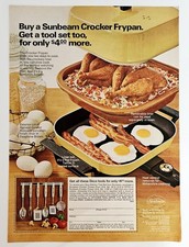 Vintage 1974 Sunbeam Electric frypan ad original advertisement picture