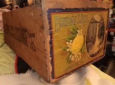 CALIFORNIA FRUIT GROWERS EXCHANGE FRUIT CRATE BRIDAL VEIL LEMONEIRA LITHO LABEL picture