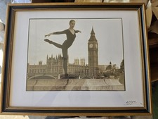 Vintage 1992 Black & White Photograph Ballerina at Big Ben London Signed Angelos picture