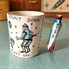 Vintage 1950s Rocket Whistle Cup Japan Atomic Space Age Astronaut picture