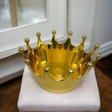 Decorative Polished Brass Color Crown Catch All Paperweight Prop Dish picture