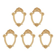5 Pcs Vintage Resin Picture Frames, 2.8'' x 1.8'' Mini Picture Frames, Gold picture