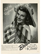 1941 Botany Botanaire Neckties pretty woman straw hat Vintage Print Ad picture