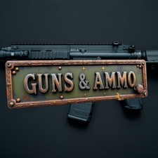 Guns & Ammo Metal Yard Sign Gun Lover Guns And Ammo Vintage Plaque picture