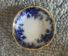 Antique WH Grindley Flow Blue “Marguerite” Pattern Butter Pat England picture
