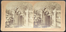 1892 B.W. Kilburn Stereoview - Swinging on the Gate - Littleton NH Vintage Photo picture