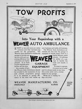 1918 Ad Weaver Manufacturing Co Springfield IL Auto Ambulance For Towing Service picture