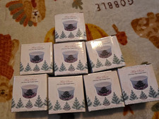 YOUNG 8 First Snow Mini Ceramic Christmas Tree Tealight Holder Boxed  2002 NWOT picture