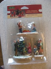 Vintage Lemax Set of 3 Village Collection Family Tradition Ceramic Figures picture