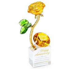 50th Wedding Anniversary Rose Gifts 50 Years Golden Couple Decoration Display picture