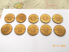 Lot of 10 Westinghouse Golden Jubilee (1936) Brass? with Logo and Refrigerator picture