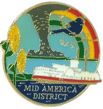 USPS Mid-America District Riverboat/Sunflower/Tornado/Blue Bird  Lapel Pin picture