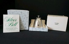 1973 Wallace Silversmiths Christmas Bell Ornament With Poinsettias picture