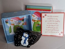 Christmas Lump Of Coal Painted *Santa's Note*  Cute Box* GREAT Stocking Stuffer picture