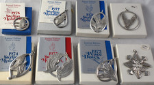 8pc WALLACE Sterling CHRISTMAS ORNAMENT  Or PENDANT Complete Set  220 grams picture