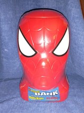 RARE Vtg 1997 Spiderman Head Bust Bank With 180p Bubblegum Pack Of Fleer Cards picture