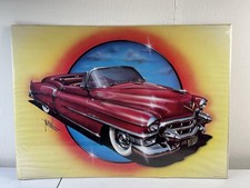 Vintage 1982 Mike Pickel Lith Yellow Poster - GM059 1953 Red Cadillac Eldorado picture